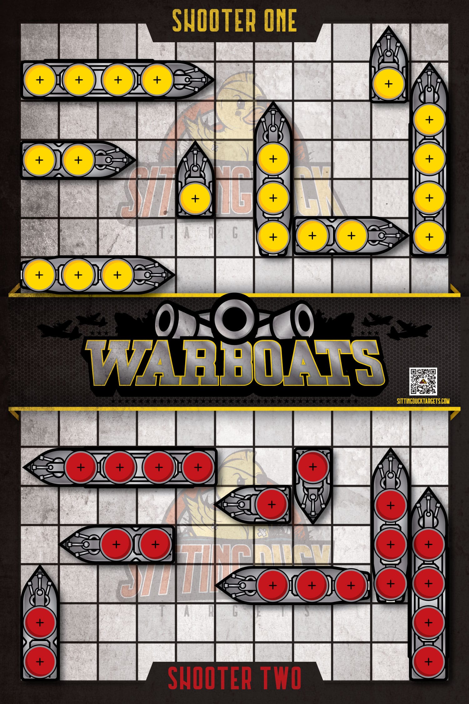 War Boats Shooting Target | Stick & Strike Targets | Step up your game with War Boats, the Stick & Strike target where bold designs meet strategic domination. Place your fleet, challenge opponents, and sink ‘em all in style.